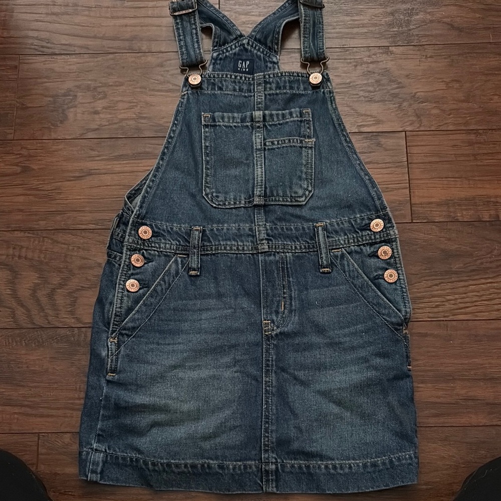 GAP Kids Denim Overall Dress- Blue sz S (6-7)